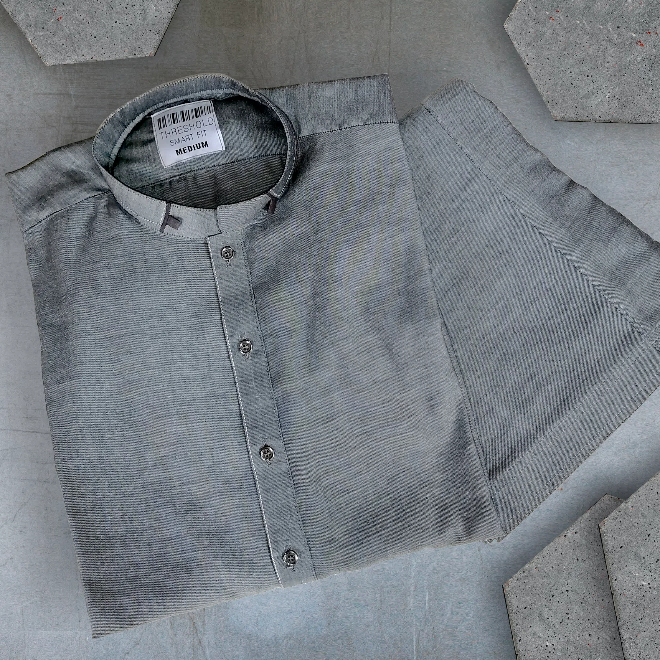 Classic Sharlwar Kameez which provide a smart and elegant look to your personality. This easy-wearing long-sleeve Sherwani collar Suit made with Cotton Chambrey Fabric, carefully stitched for elegance, comfortability and strength. Perfect for any occasion.