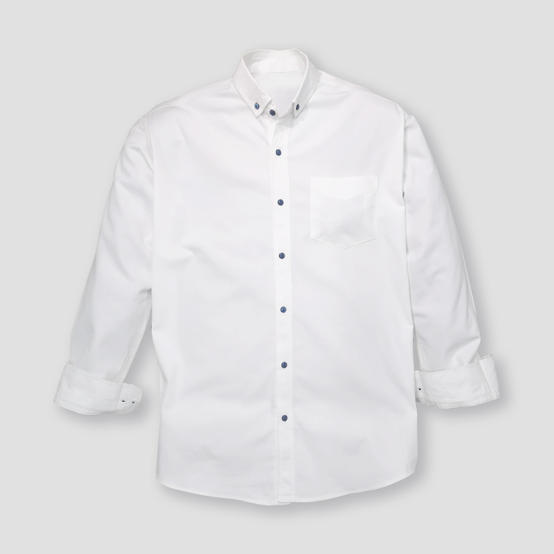 Regular-fit shirt in soft Cotton Fabric with a button-down collar, classic front, a yoke at the back and gently rounded hem. Long sleeves with buttoned cuffs and a sleeve placket with a link button for a classy yet elegant look for all occasions.