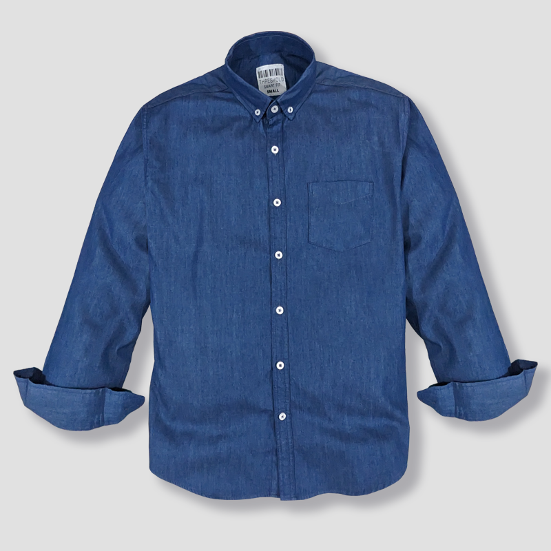 Smart-fit shirt in soft Denim Fabric with a button-down collar, classic front, a yoke at the back and gently rounded hem. Long sleeves with buttoned cuffs and a sleeve placket with a link button for a classy yet elegant look for all occasions.